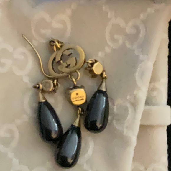 AUTHENTIC NEW GUCCI chandelier drop jewel earrings GG from Gucci in Monaco - Picture 6 of 8
